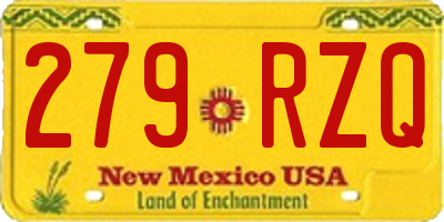 NM license plate 279RZQ