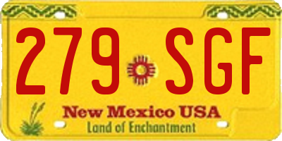 NM license plate 279SGF