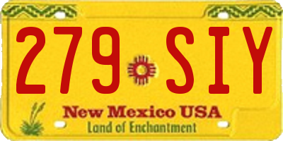 NM license plate 279SIY
