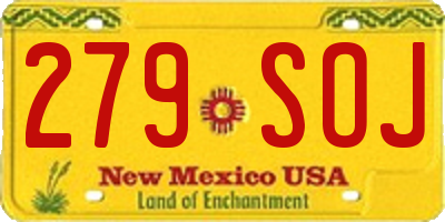 NM license plate 279SOJ