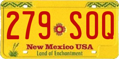NM license plate 279SOQ