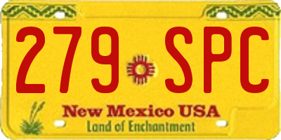 NM license plate 279SPC