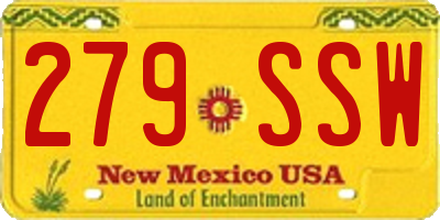 NM license plate 279SSW