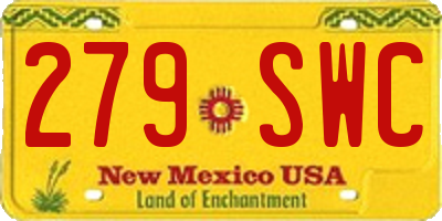 NM license plate 279SWC