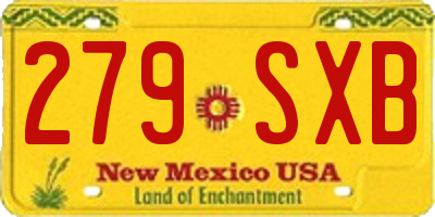 NM license plate 279SXB