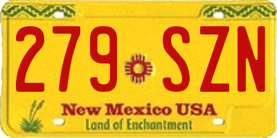 NM license plate 279SZN