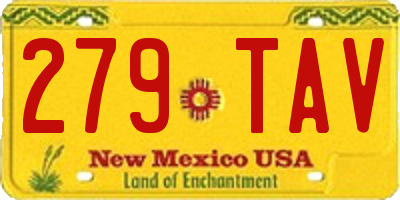 NM license plate 279TAV