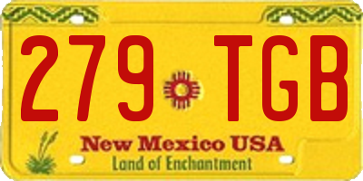 NM license plate 279TGB