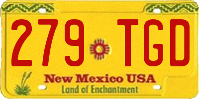 NM license plate 279TGD