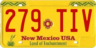 NM license plate 279TIV
