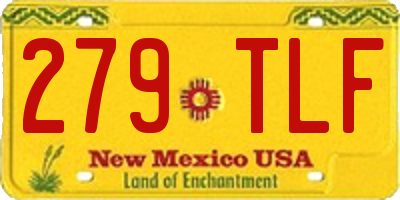 NM license plate 279TLF
