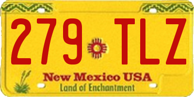 NM license plate 279TLZ