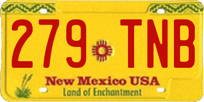 NM license plate 279TNB
