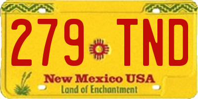 NM license plate 279TND