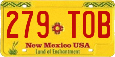 NM license plate 279TOB