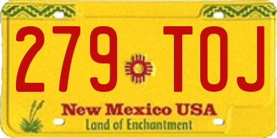 NM license plate 279TOJ
