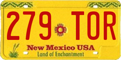 NM license plate 279TOR