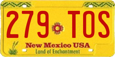 NM license plate 279TOS