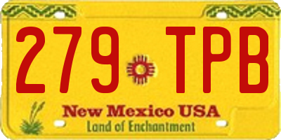 NM license plate 279TPB