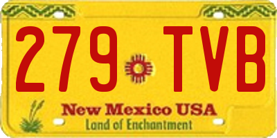 NM license plate 279TVB