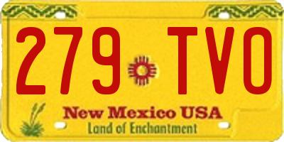 NM license plate 279TVO
