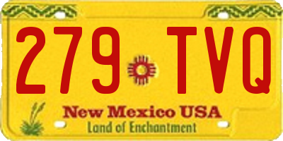 NM license plate 279TVQ