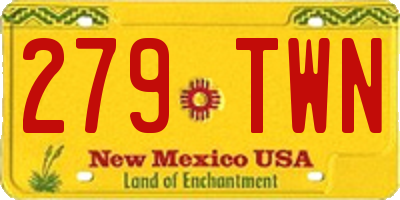 NM license plate 279TWN