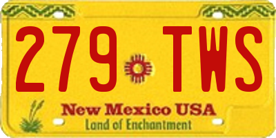 NM license plate 279TWS