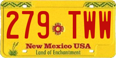NM license plate 279TWW