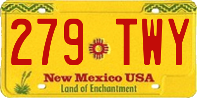 NM license plate 279TWY
