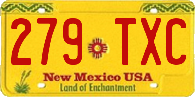 NM license plate 279TXC