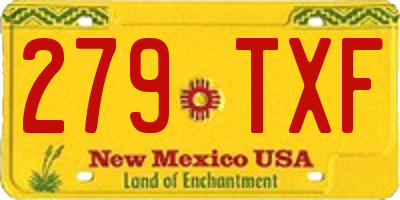 NM license plate 279TXF