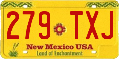 NM license plate 279TXJ