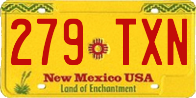 NM license plate 279TXN