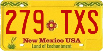 NM license plate 279TXS