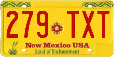 NM license plate 279TXT