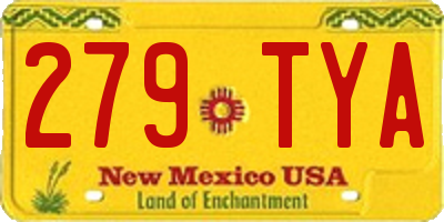 NM license plate 279TYA
