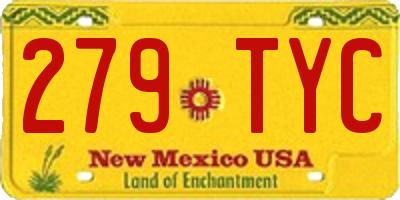 NM license plate 279TYC