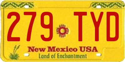 NM license plate 279TYD