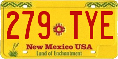 NM license plate 279TYE