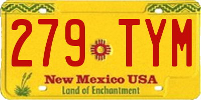 NM license plate 279TYM