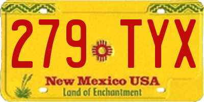 NM license plate 279TYX