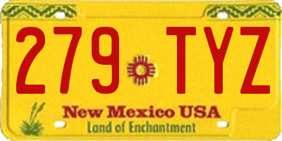NM license plate 279TYZ