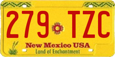 NM license plate 279TZC