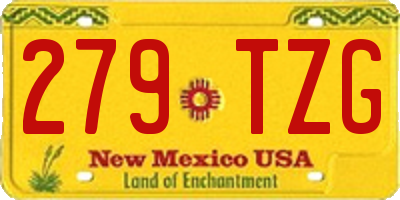NM license plate 279TZG