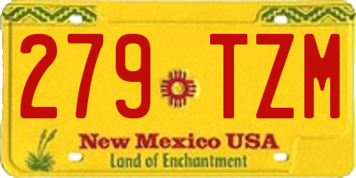 NM license plate 279TZM