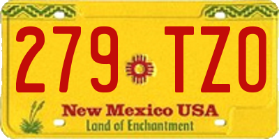 NM license plate 279TZO