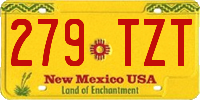 NM license plate 279TZT