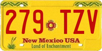 NM license plate 279TZV