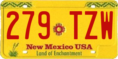 NM license plate 279TZW